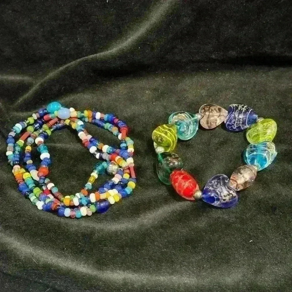5 for $25| Set of two pieces of colorful beaded bracelet and necklace - Picture 1 of 11